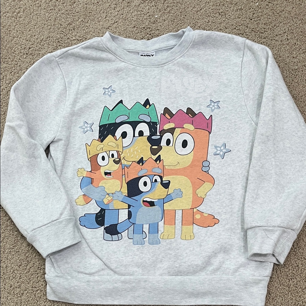 Kids Character Sweatshirt - Gray with Colorful Print